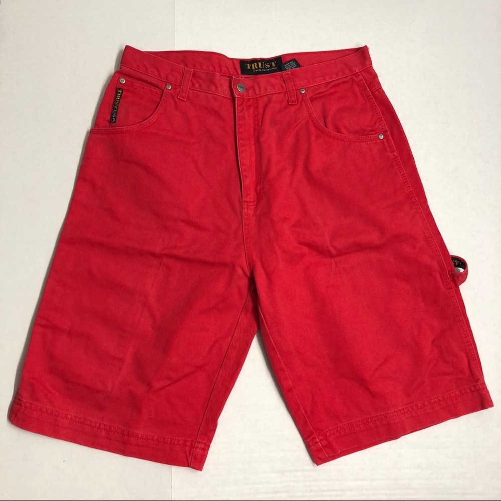Bright red trust cargo shorts pants size 34 men’s